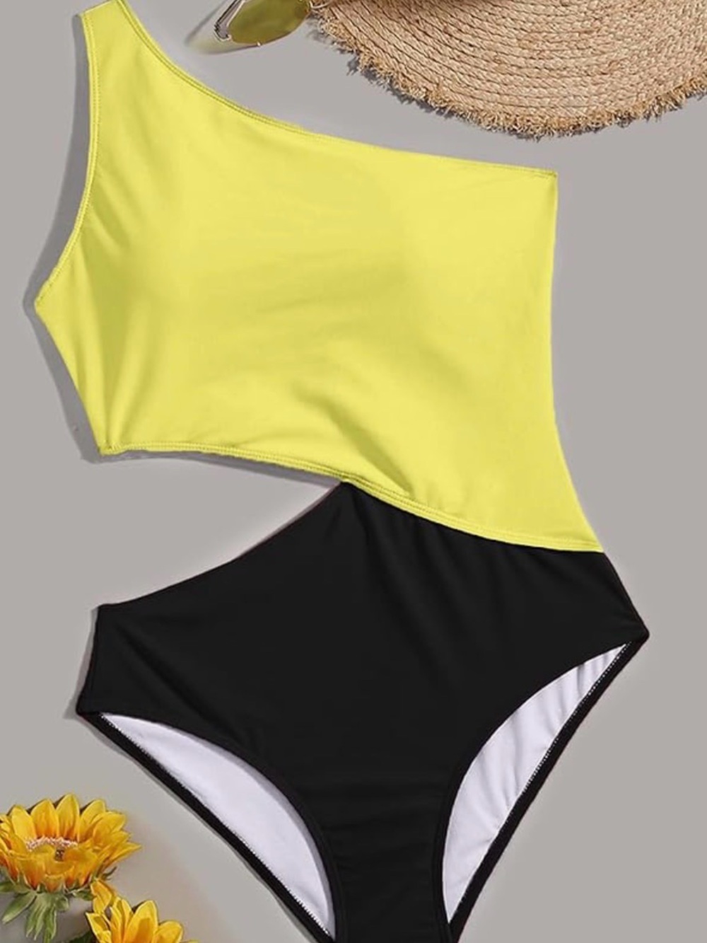 SweatyRocks Women's Bathing Suits One Shoulder Cutout